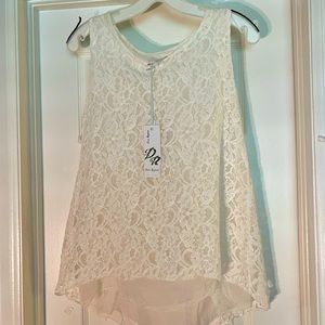 NWT Dolce Ragazza lace top.  100% silk!